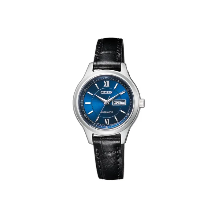 CITIZEN Ecology Drive Collection Автоматический Механический Механизм Коровья Кожа Ремешок Часы Женские Синий Циферблат
