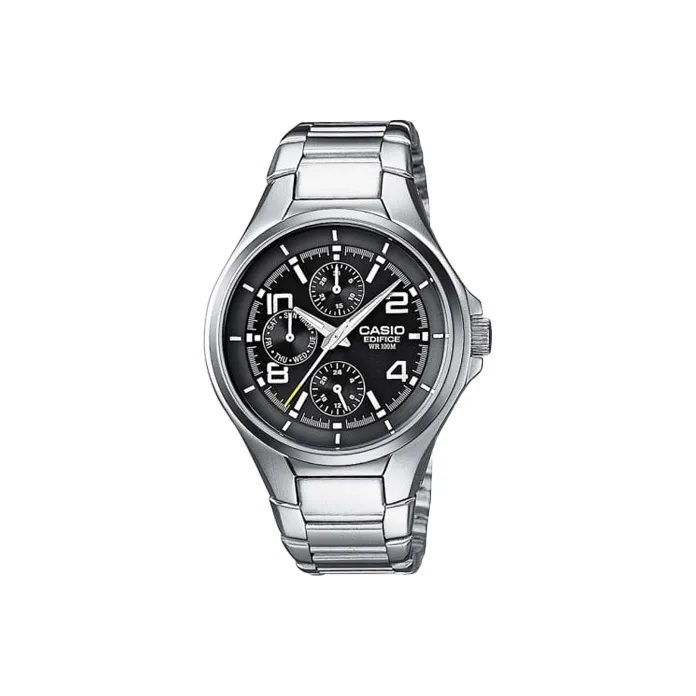 CASIO EDIFICE Кварцевый механизм нержавеющая сталь ремешок мужские часы черный циферблат