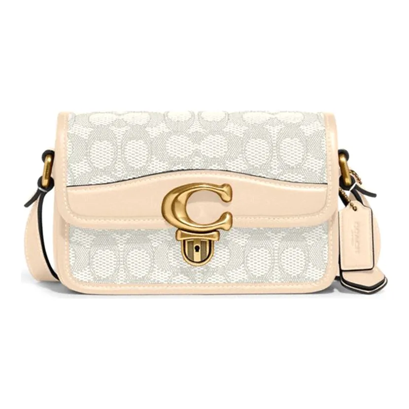 COACH Studio Cow Leather Crossbody Bag Shoulder Bag Small Size Women's Ivory