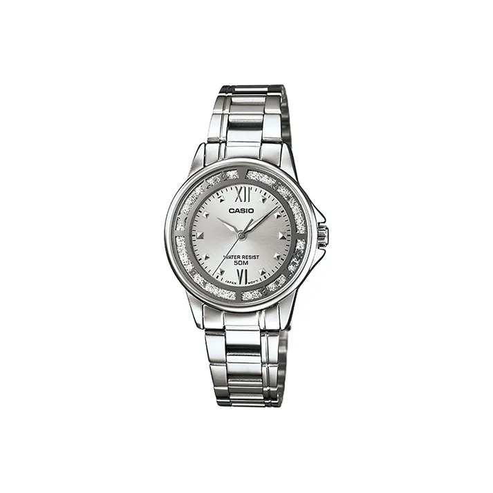 CASIO Standard Series Кварцевый механизм часы с ремешком из нержавеющей стали женские часы серебристый циферблат