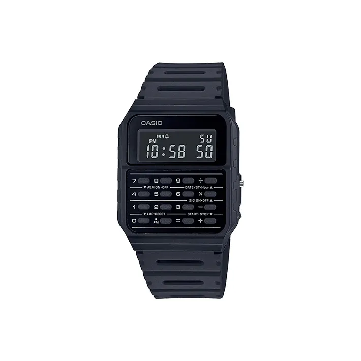 CASIO YOUTH Collection Циферблат Цифровой Калькулятор Кварцевый Механизм Смольный Ремешок Часы Мужские Черный Циферблат CA 53WF 1B