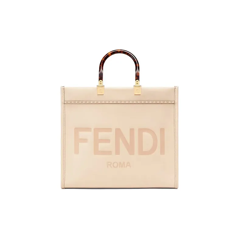 FENDI Leather Sunlight Bag Tote Bag Shopping Bag Shoulder Bag Crossbody Bag Handbag Medium Size Women's Pink