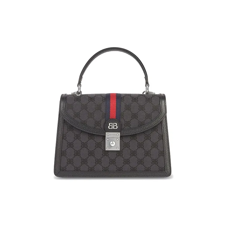 Balenciaga GUCCI Collaboration Canvas Leather Briefcase Trumpets Women's