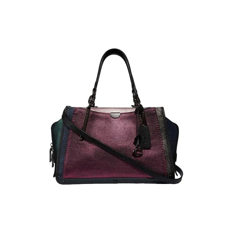 coach Midnight Dreamer Shiny Multicolor Leather Handbag Shoulder Bag Crossbody Bag Large Size Women's Metal Pink