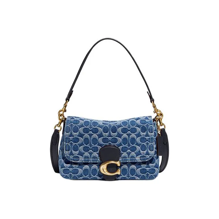 COACH Tabby Fabric Shoulder Bag Handbag Crossbody Bag Shoulder Bag Women's Denim Blue