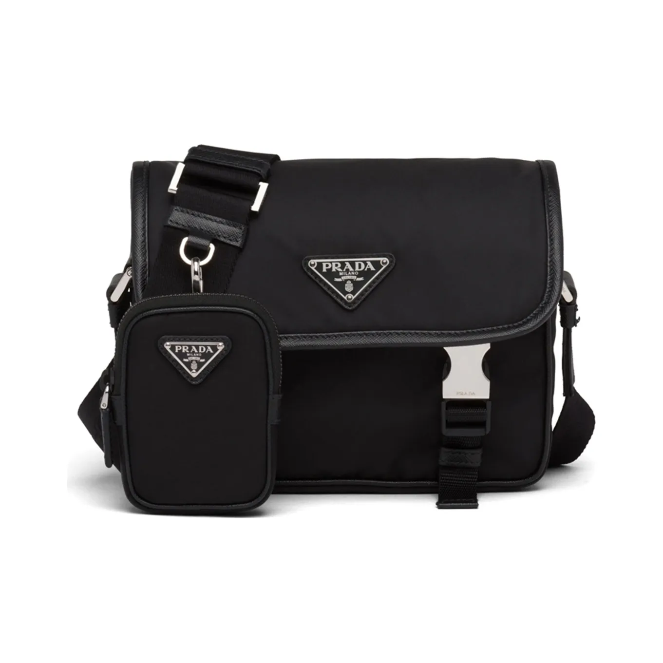 PRADA Nylon Combo Bag, Shoulder Bag Men's Black