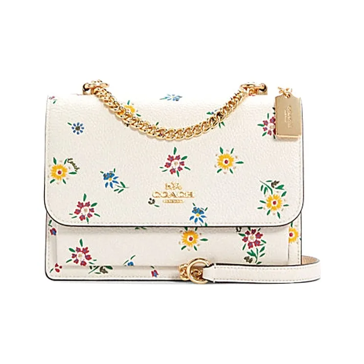 COACH Klare Leather Trunk Bag Shoulder Bag Crossbody Bag Small Size Women's White