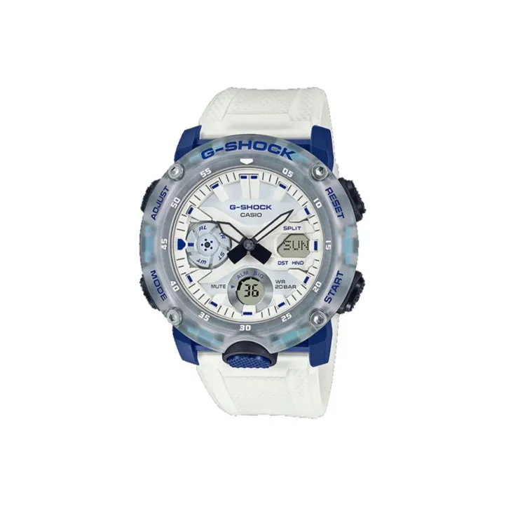 CASIO G SHOCK Кварцевый механизм Смольный ремешок Часы 48 мм Мужские часы Белый циферблат