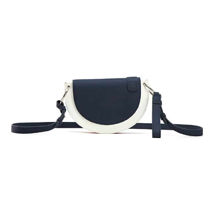 FILA Polyurethane Saddle Bag, Crescent Bag, Shoulder Bag, Crossbody Bag Regular Women's White & Blue
