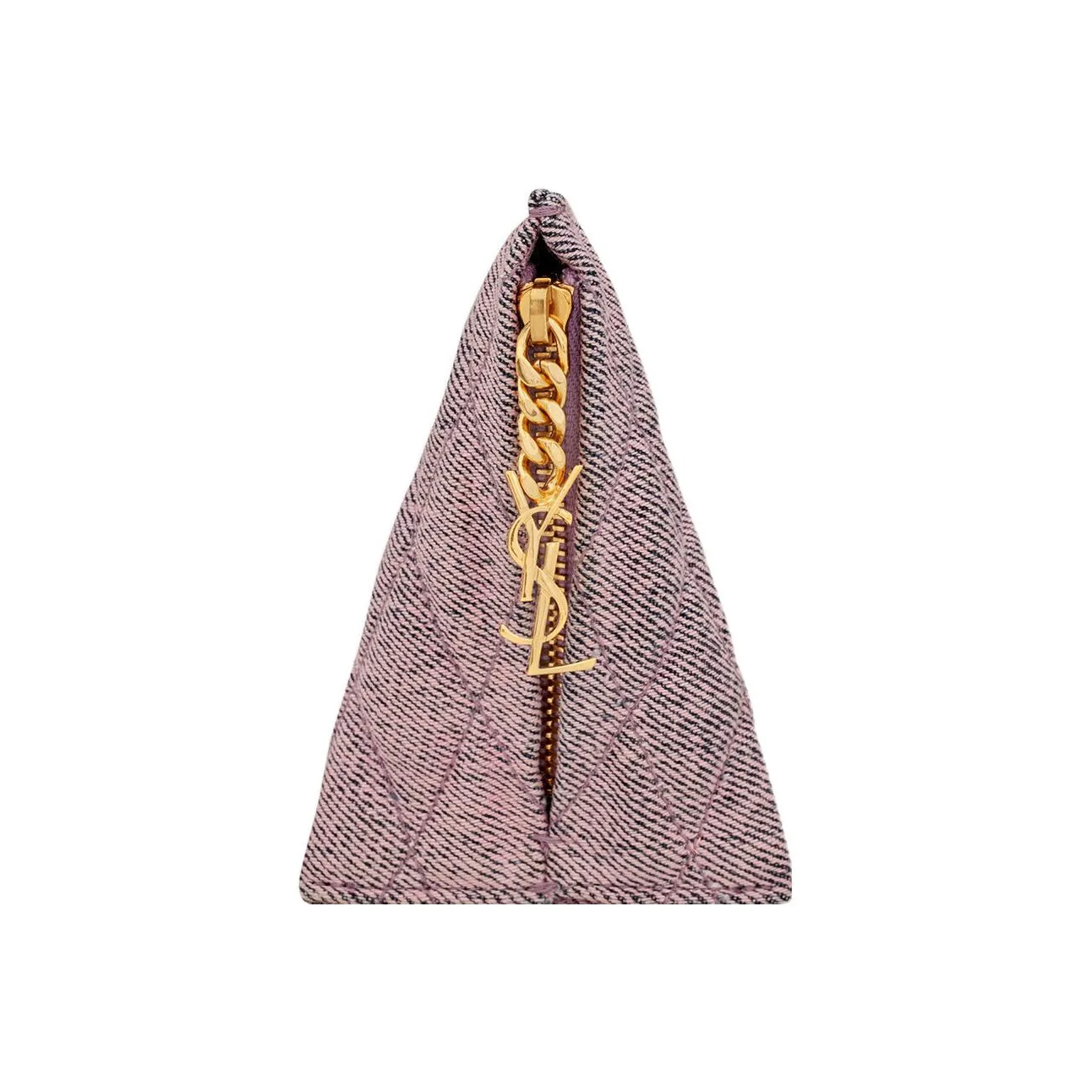 SAINT LAURENT Denim Fabric Coin Purse Small Size Women's Light Purple