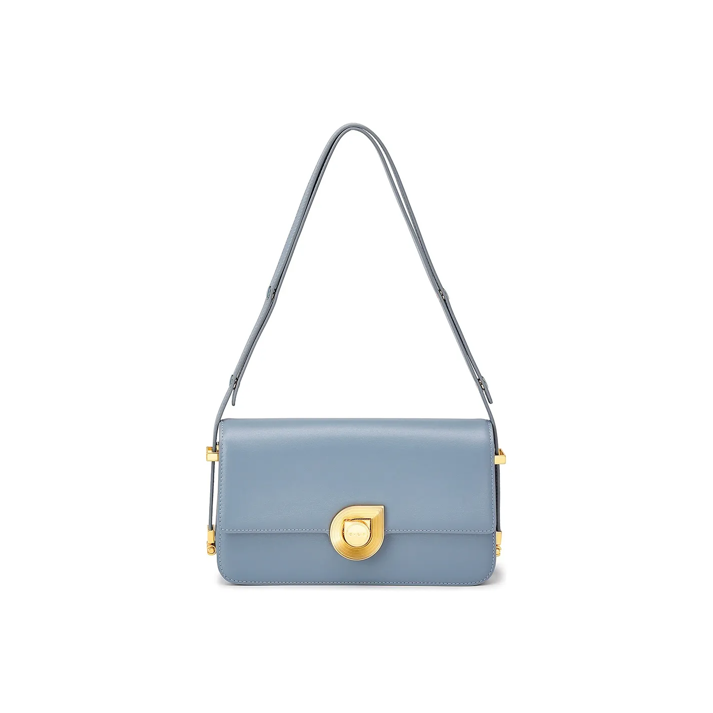 C.LI Genuine Leather Shoulder Bag Women's Denim Blue/Mumbai Brown