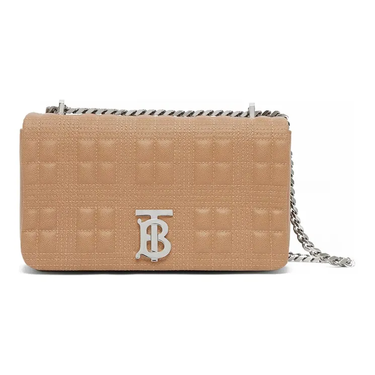 Burberry Sheepskin Crossbody Bag Women's Camel