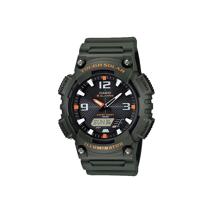 CASIO YOUTH Collection Круглый Analog Collection Солнечный Кварцевый механизм Часы Мужские Черный циферблат AQ S810W 3A