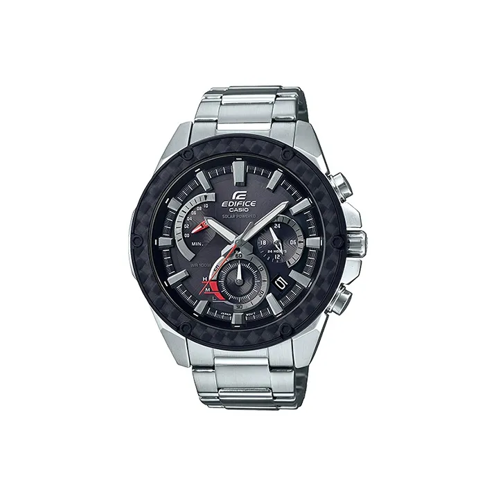 CASIO EDIFICE Collection Кварцевый механизм Нержавеющая сталь Ремешок Часы Мужские Черный циферблат EQS 910D 1A