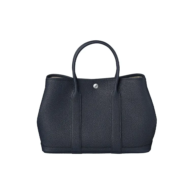 HERMES Garden Party Negonda Calfskin Handbag Unisex 76 Bleu Indigo