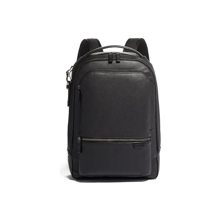 TUMI Leather Backpack Men's Black