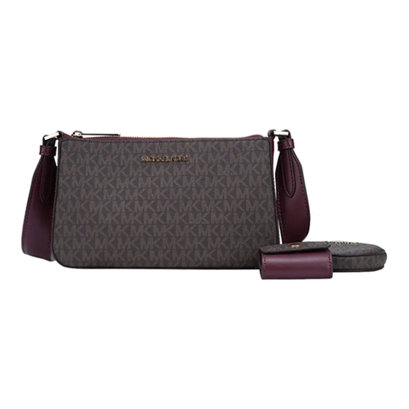 MICHAEL KORS Jet Set PVC Crossbody Bag Shoulder Bag Small Size Women's Brown & Burgundy