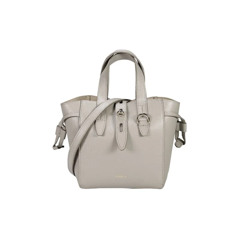Furla Textured Calfskin Tote Bag Shopping Bag Handbag Crossbody Bag Mini Women's perforated Gray