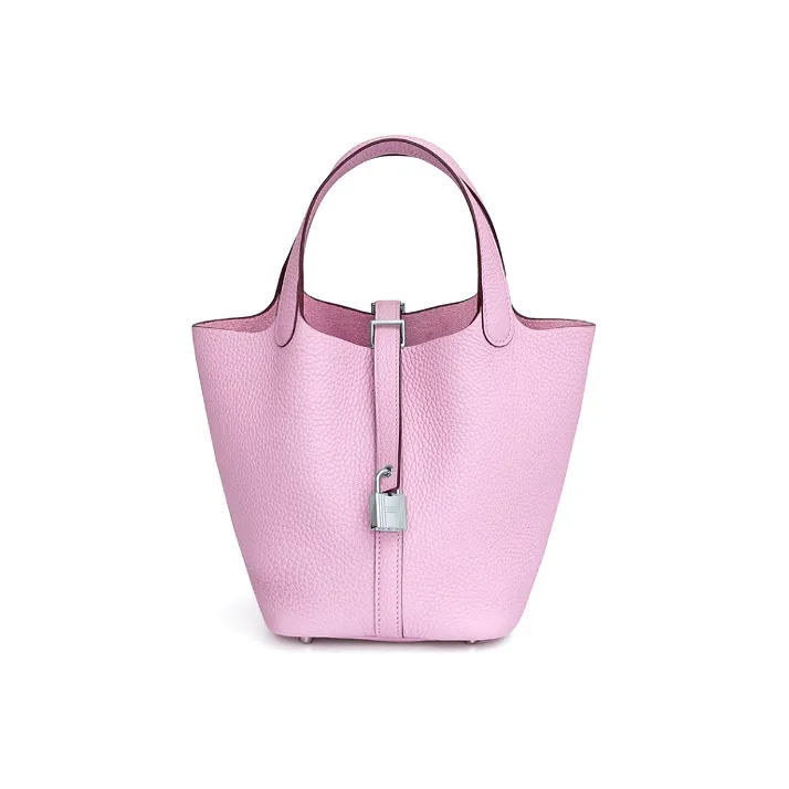 HERMES Picotin Lock Clemence Leather Basket Bag Handbag Bucket Bag Women's X9 Camellia Purple