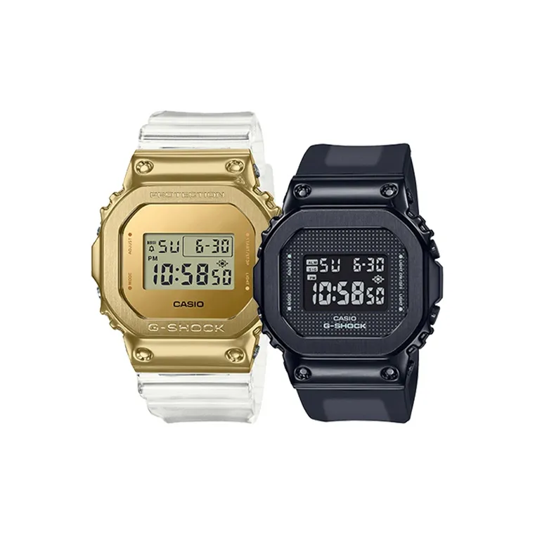 CASIO Парные часы Коллекция GM GM Кварцевый механизм Смольный ремешок Часы Унисекс Золотой циферблат