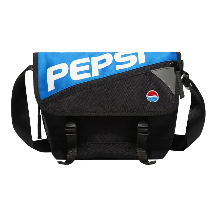 Pepsi Нейлоновая курьерская сумка сумка через плечо унисекс синего и черного цвета