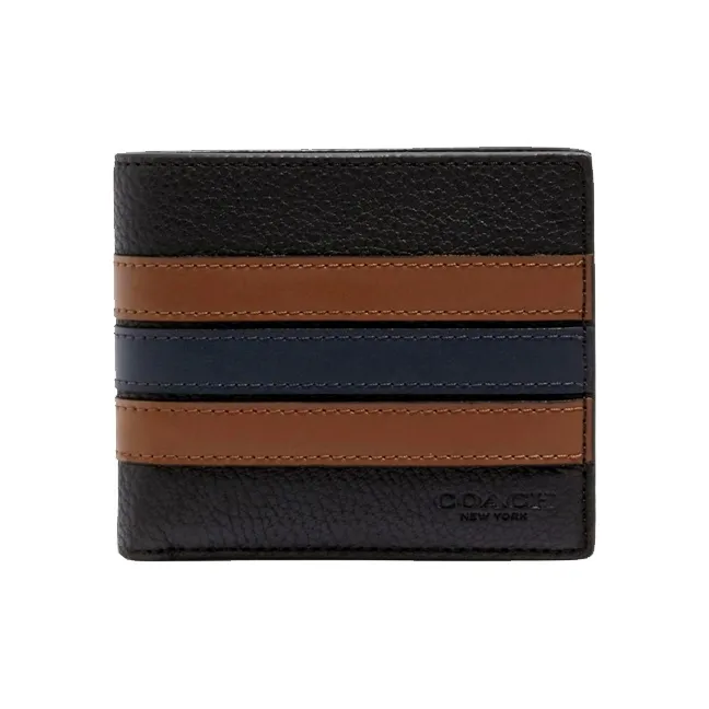 COACH 3 IN 1 Wallet Leather Wallet Men's Black & Brown