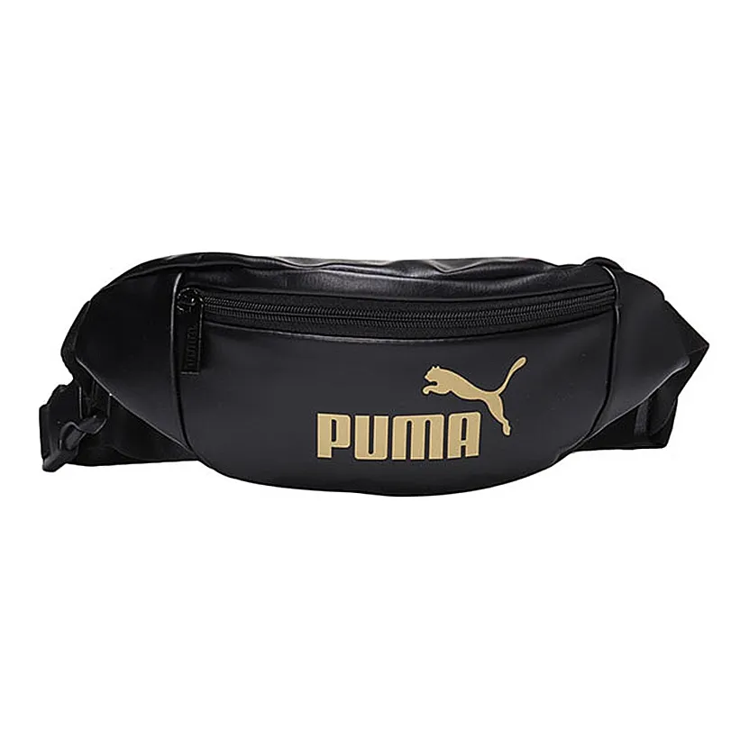 PUMA Polyester Sling Bag, Fanny Pack Regular Women's Black Gold