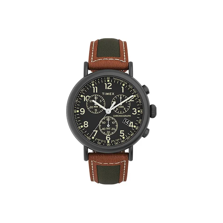 TIMEX Кварцевый механизм Мужские часы 41mm*41mm*0mm Черный
