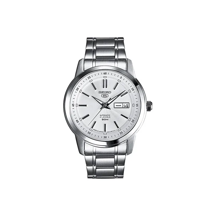 SEIKO Automatic Mechanical Movement Stainless Steel Strap Watch Men's Watches White Dial