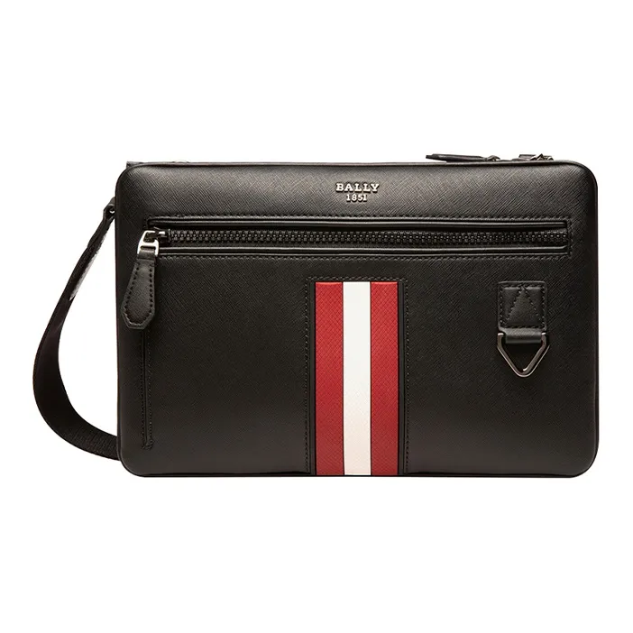 BALLY Коровья кожа Маленький Квадрат Camera Сумка Сумка через плечо Обычный Мужской Черный