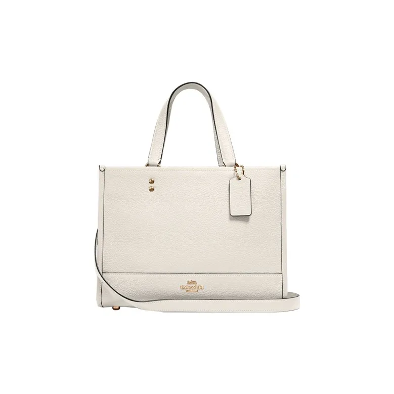 COACH Dempsey Кожа Горизонтальный Тоут Сумка Сумка для покупок Сумка через плечо Сумка Маленькая Женская Чисто Белая