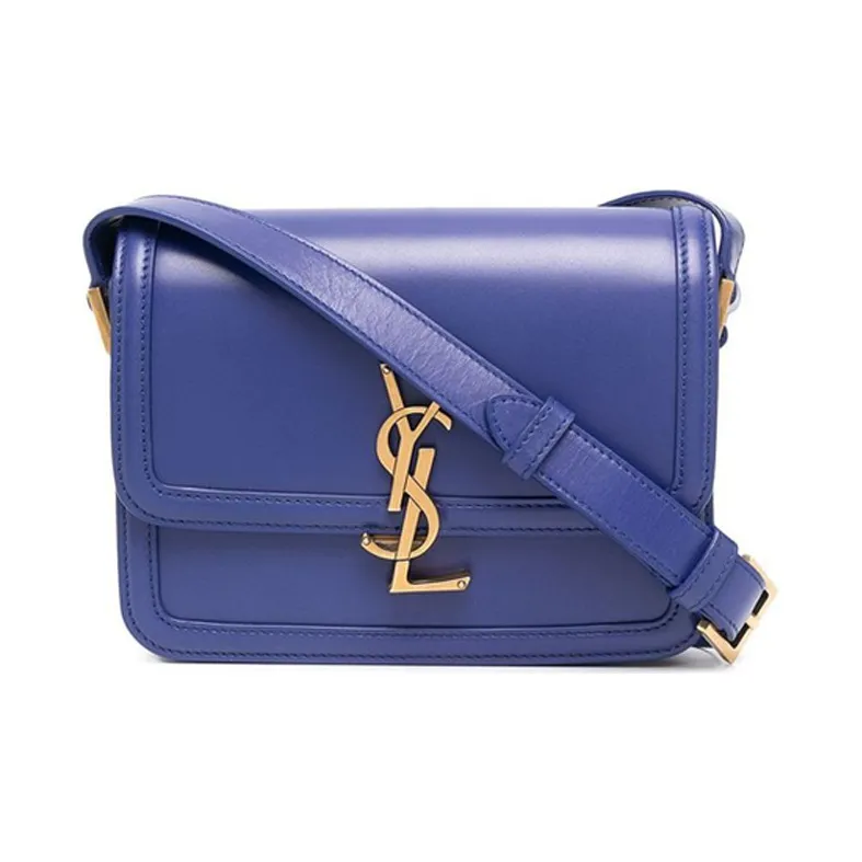 SAINT LAURENT SOLFERINO Leather Shoulder Bag, Crossbody Bag Trumpets Women's Sapphire Blue