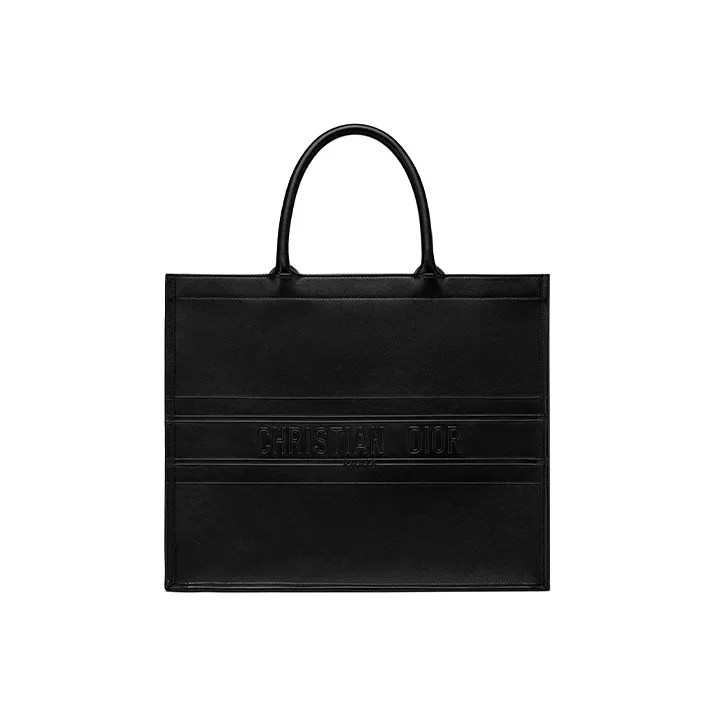 DIOR BookTote Cow Leather Handbag, Tote Bag, Shopping Bag, Handbag Tubas Unisex Black
