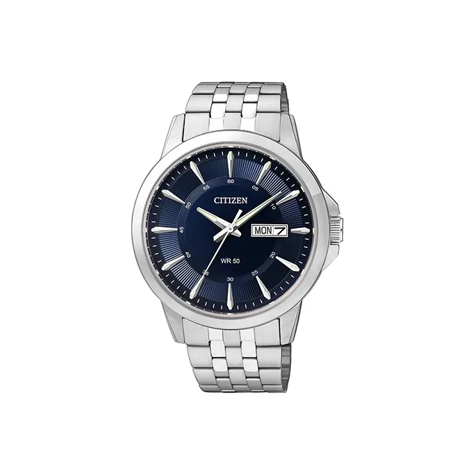 CITIZEN Кварцевый механизм нержавеющая сталь ремешок мужские часы синий циферблат модель BF2011 51L