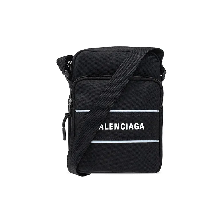 Balenciaga Nylon Messenger Bag, Shoulder Bag Unisex Black
