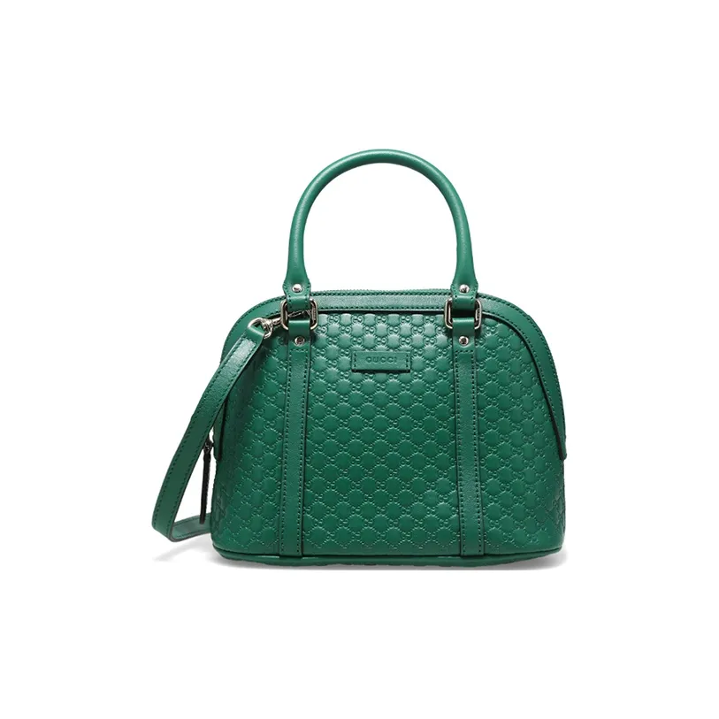 GUCCI Cow Leather Dome Bag, Crossbody Handbag, Shoulder Bag Women's Green