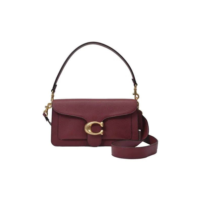 COACH Tabby Leather Shoulder Bag, Portable Crossbody Bag Women's Burgundy