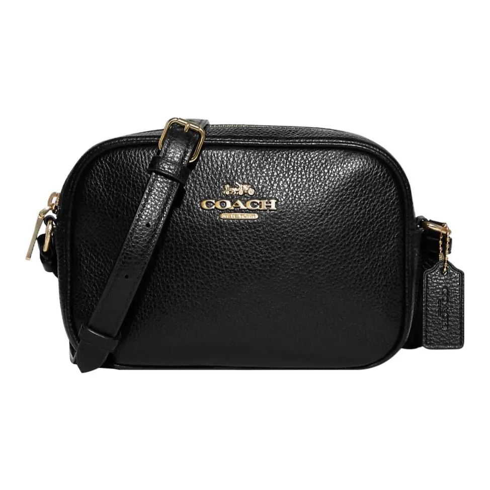 COACH Jamie Кожа Camera Сумка Сумка через плечо Маленькая Женская Однотонная Черная
