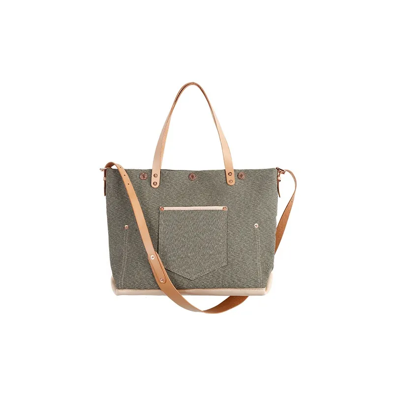 LINE ARTISANAL Холст Сумка через плечо Tote Стандартная Унисекс Зеленый Черный