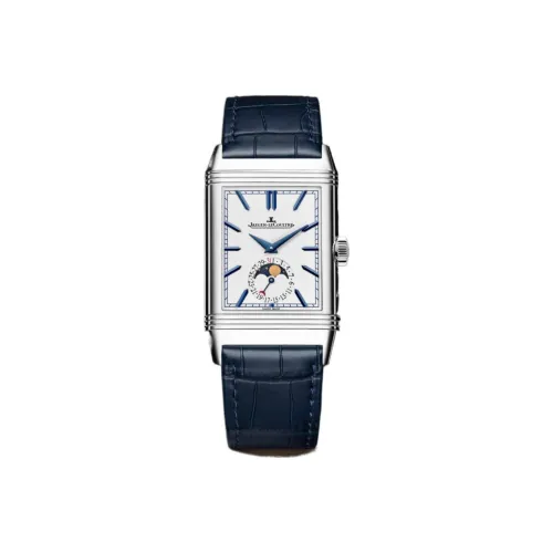 Jaeger LeCoultre Ручной Механический Движение Мужские Flip Collection REVERSO Часы 49,4мм*29,9мм*10,9мм Серебряный