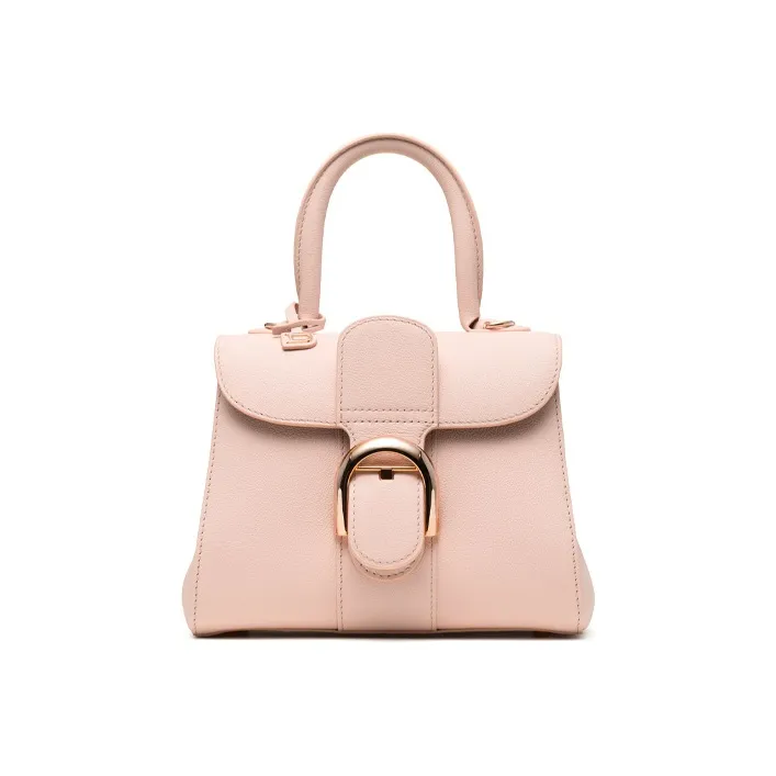 Delvau Brillant Grain Calfskin Handbag Mini Women's Nude Pink