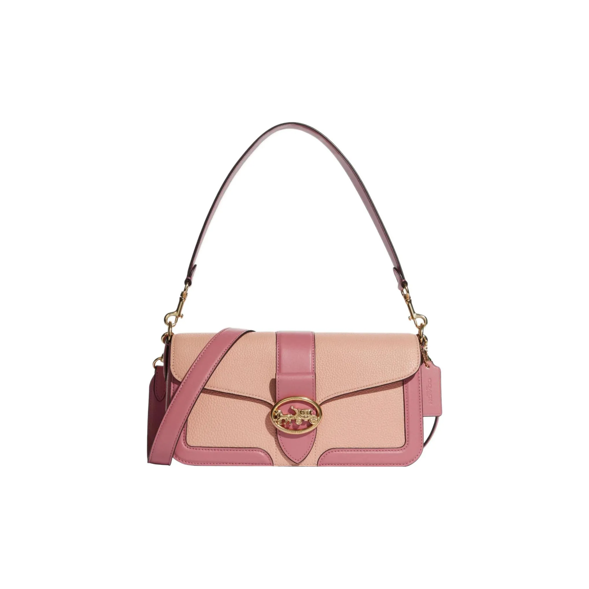 COACH Georgie Pebbled Leather With Smooth Leather God Of Wine Bag, Handbag, Crossbody Bag, Shoulder Bag Women's