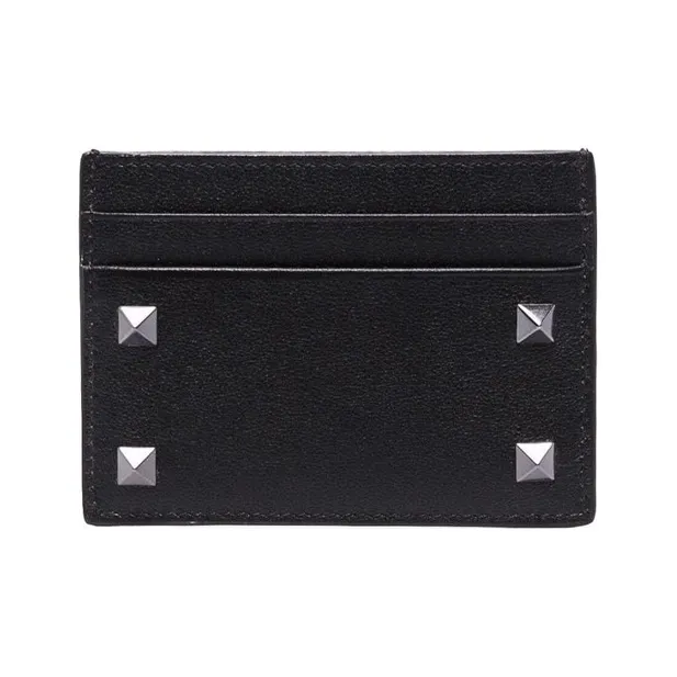 Valentino Cow Leather Card Holder, Wallet Men's Black