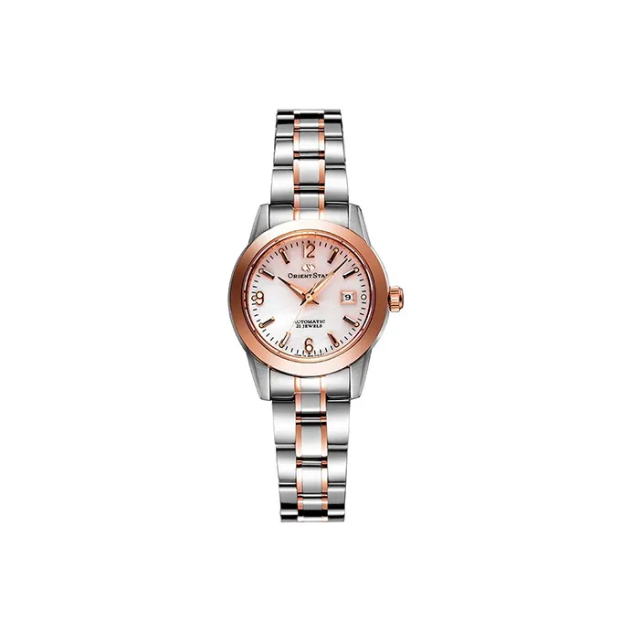 ORIENT STAR Автоматический Механический Механизм Металлический Ремешок Часы Женские Жемчужная Раковина Циферблат Часов WZ0401NR