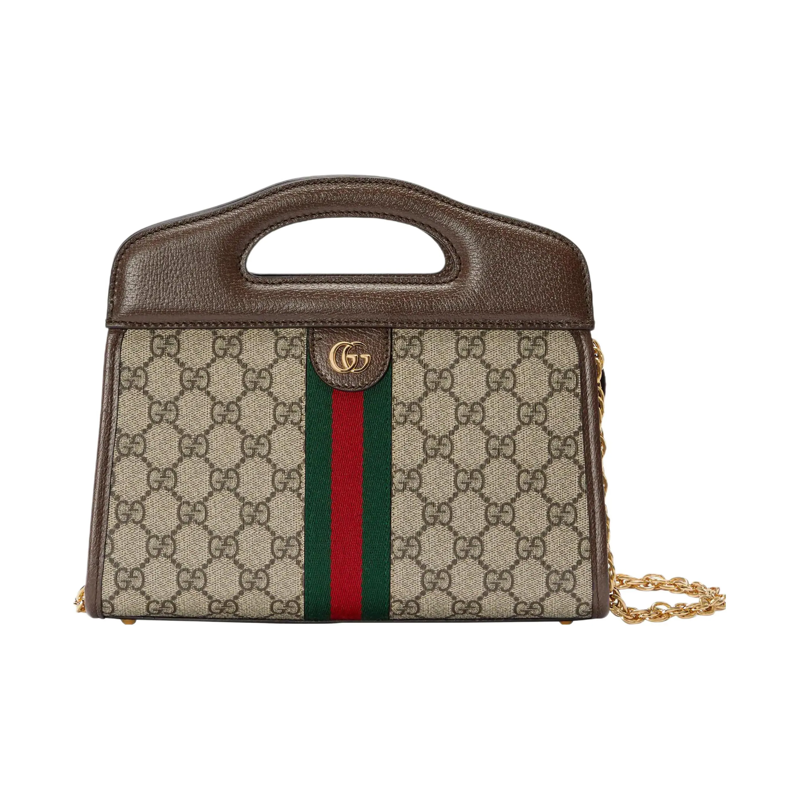 GUCCI Ophidia Canvas With Leather Tote Bag, Shopping Bag, Shoulder Bag, Crossbody Bag, Handbag Trumpets Women's
