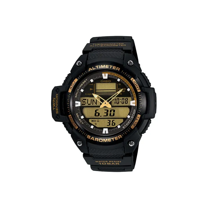 CASIO Кварцевый механизм Смольный ремешок Часы для мужчин Черный циферблат