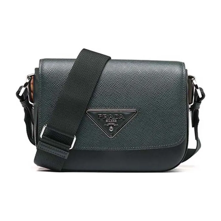 PRADA Luggage Collection Cow Leather Shoulder Bag Women's Green