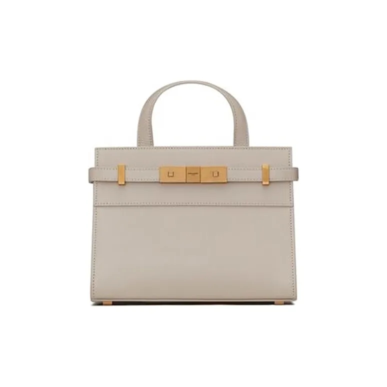 SAINT LAURENT Box Leather Shoulder Bag, Crossbody Bag, Handbag Regular Women's White