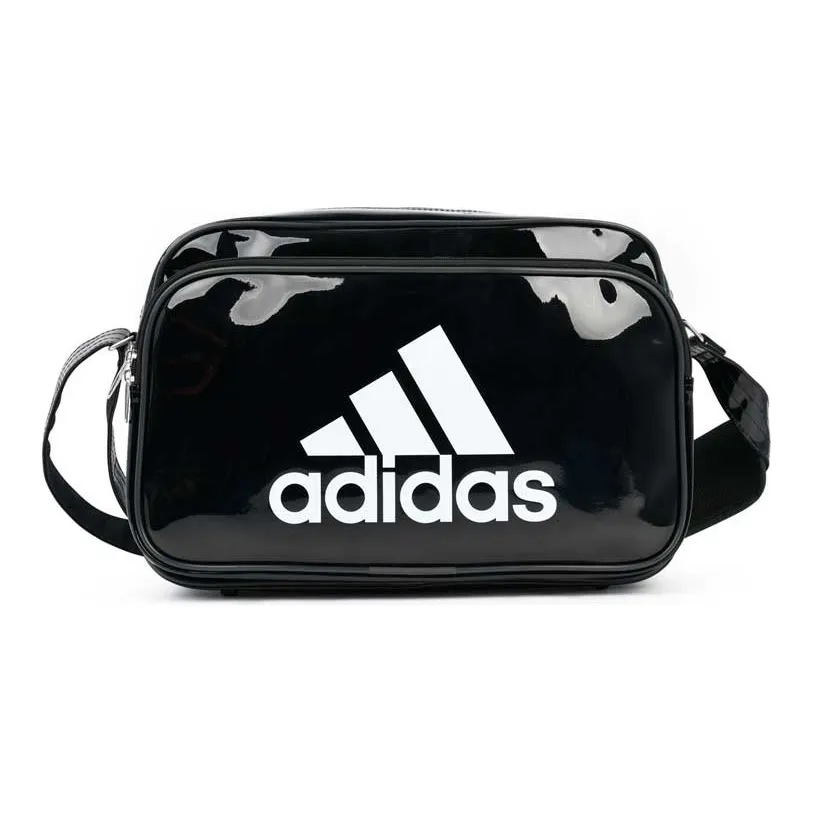 Adidas Polyurethane Gym Bag Shoulder Bag Crossbody Bag Small Size Unisex Black
