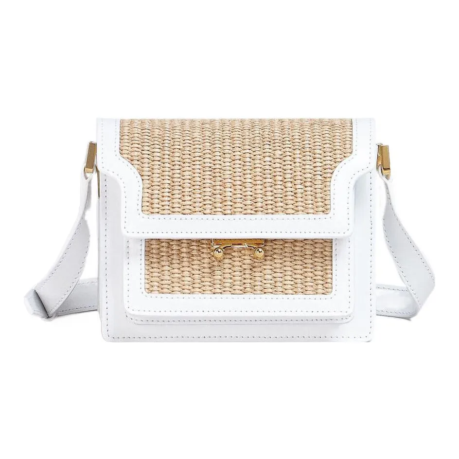 MARNI Cow Leather Crossbody Bag, Shoulder Bag Women's White